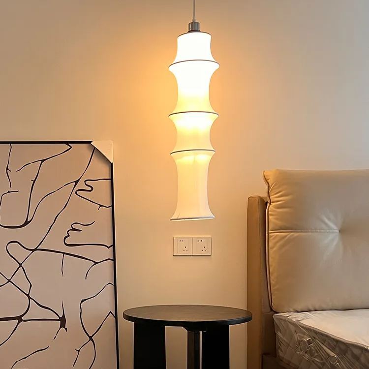 Simple Bamboo Second-hand Fabric Gradient Color Chandelier-labpiecesign