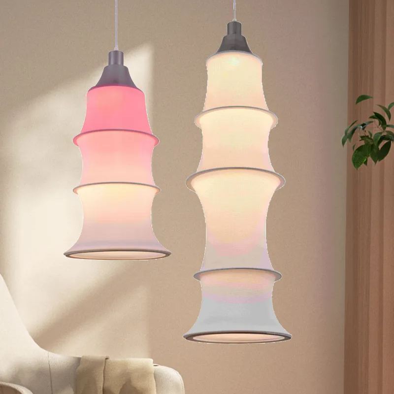 Simple Bamboo Second-hand Fabric Gradient Color Chandelier