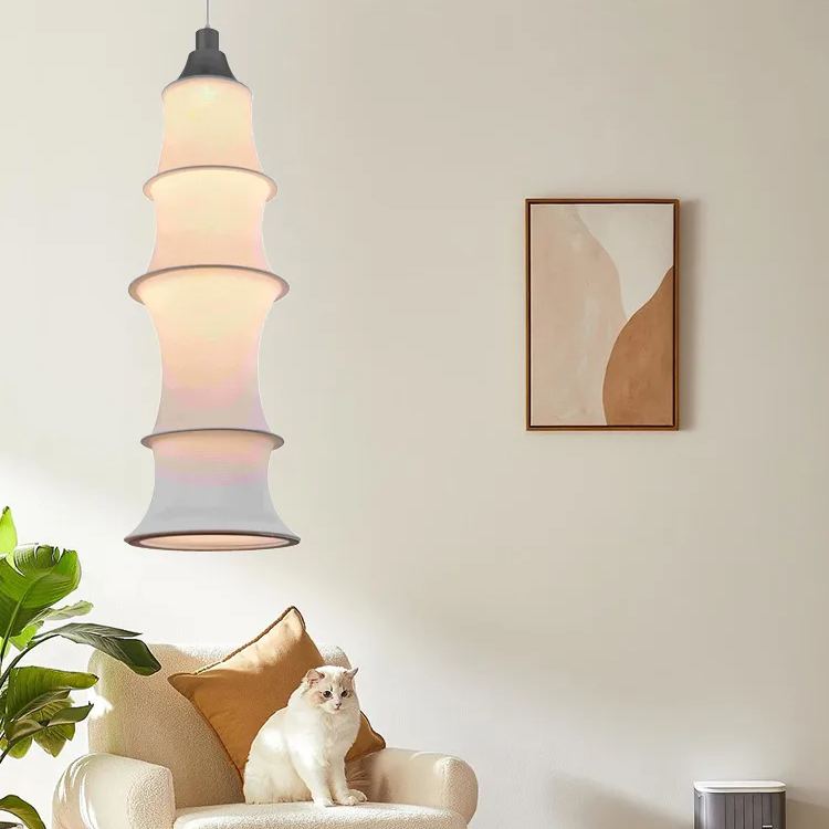 Simple Bamboo Second-hand Fabric Gradient Color Chandelier