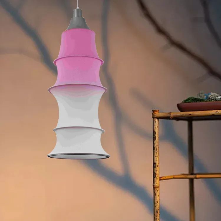 Simple Bamboo Second-hand Fabric Gradient Color Chandelier-labpiecesign