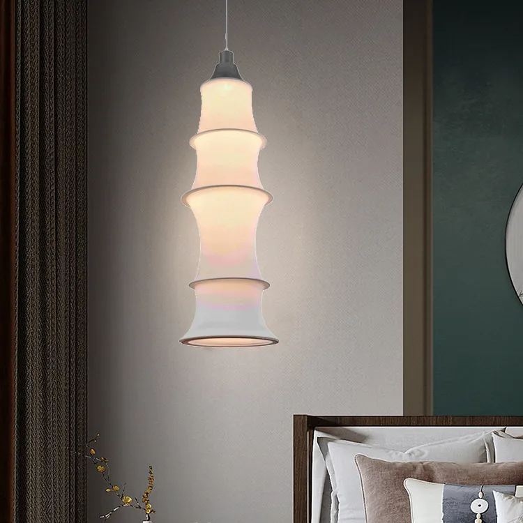 Simple Bamboo Second-hand Fabric Gradient Color Chandelier-labpiecesign