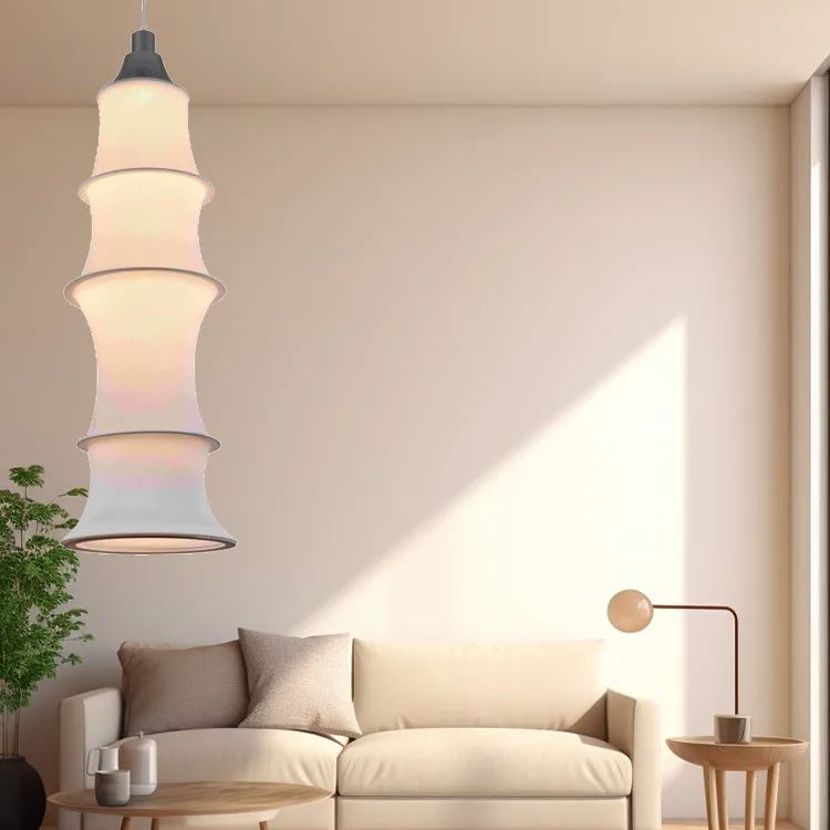 Simple Bamboo Second-hand Fabric Gradient Color Chandelier