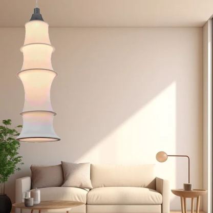 Simple Bamboo Second-hand Fabric Gradient Color Chandelier-labpiecesign