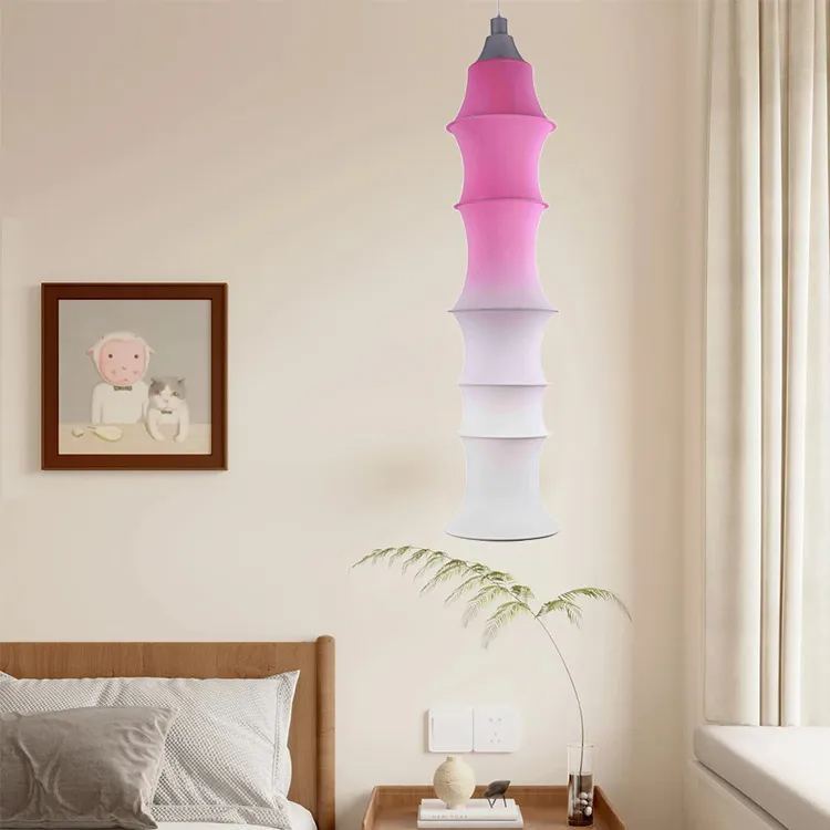 Simple Bamboo Second-hand Fabric Gradient Color Chandelier