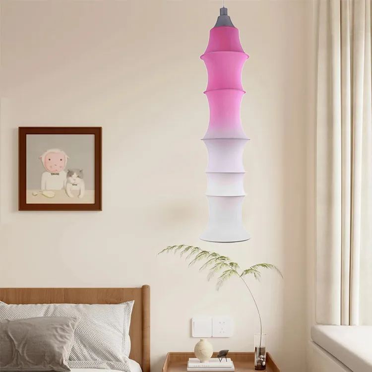Simple Bamboo Second-hand Fabric Gradient Color Chandelier-labpiecesign