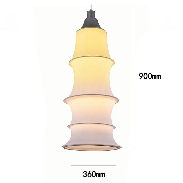 Simple Bamboo Second-hand Fabric Gradient Color Chandelier-labpiecesign