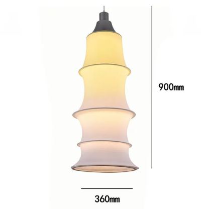 Simple Bamboo Second-hand Fabric Gradient Color Chandelier-labpiecesign