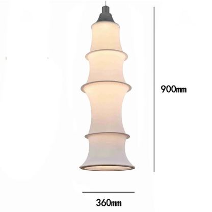 Simple Bamboo Second-hand Fabric Gradient Color Chandelier-labpiecesign