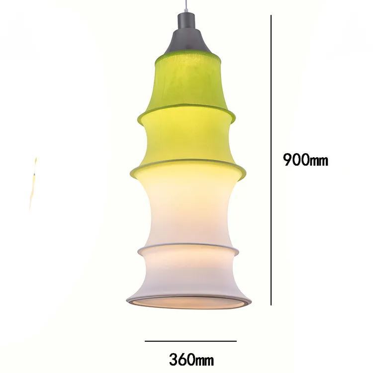 Simple Bamboo Second-hand Fabric Gradient Color Chandelier-labpiecesign