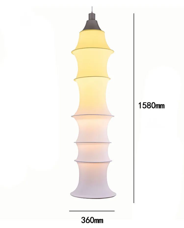 Simple Bamboo Second-hand Fabric Gradient Color Chandelier