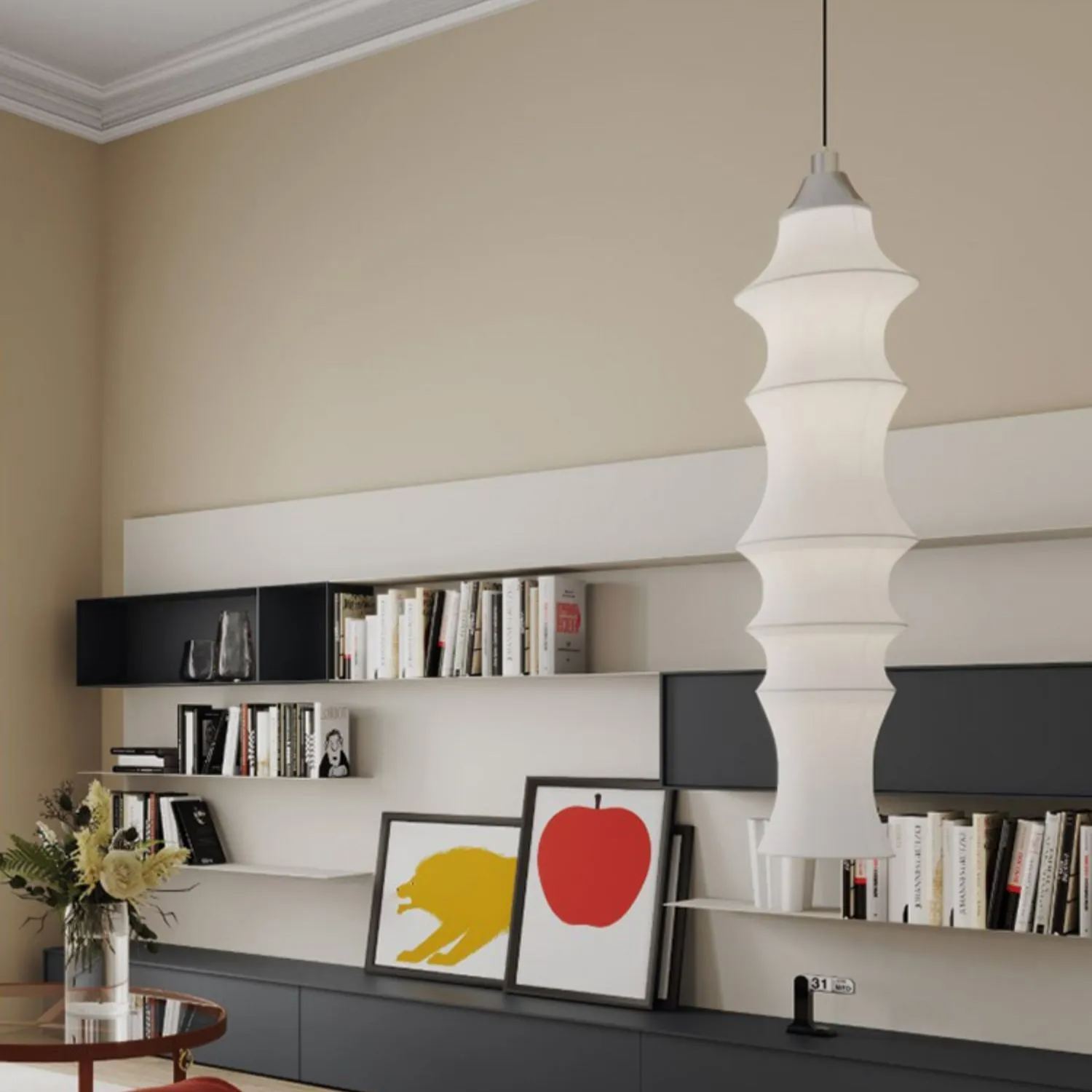 Simple Bamboo Second-hand Fabric white color chandelier-labpiecesign