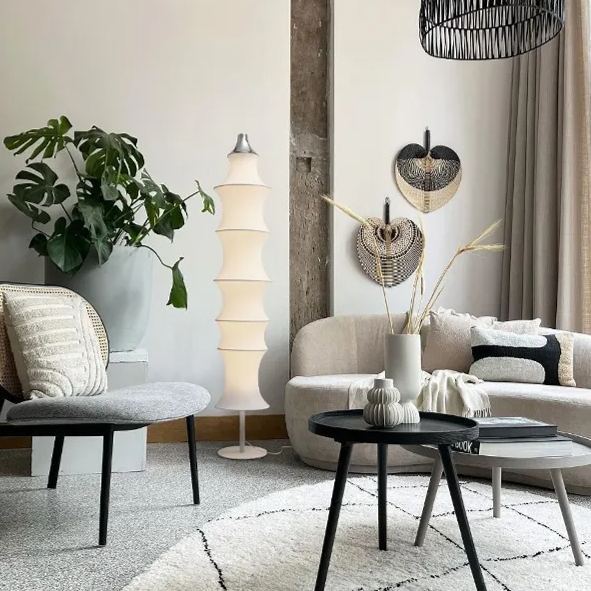 Simple Bamboo Second-hand Fabric white color chandelier-labpiecesign