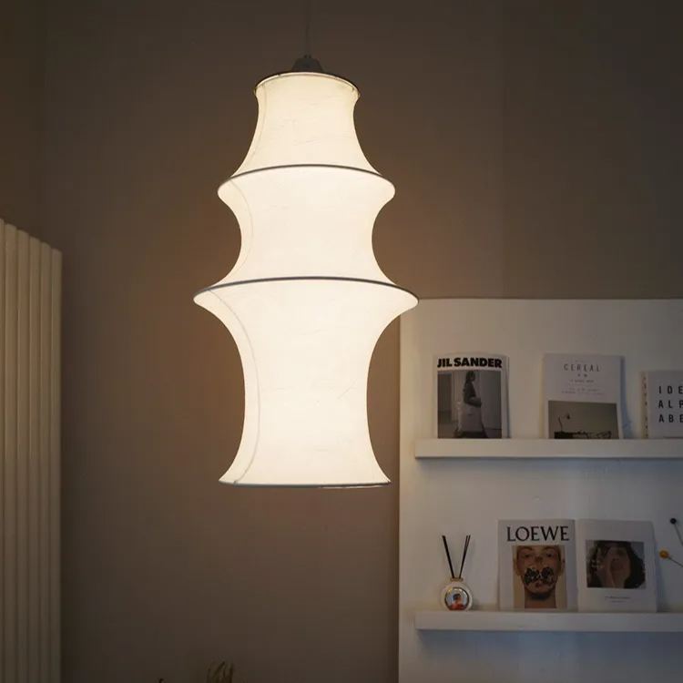 Simple Bamboo Second-hand Fabric white color chandelier-labpiecesign