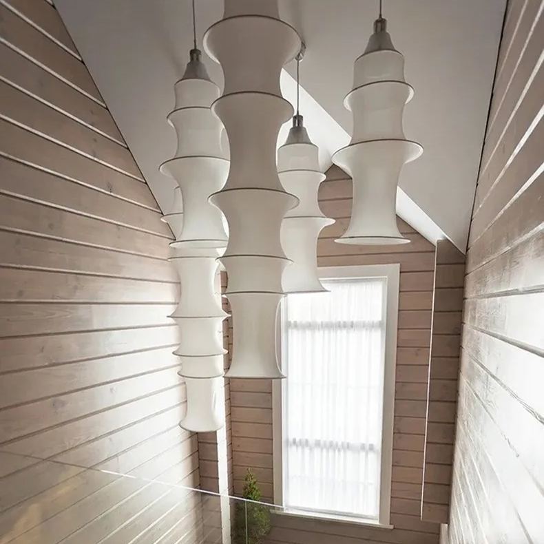 Simple Bamboo Second-hand Fabric white color chandelier-labpiecesign