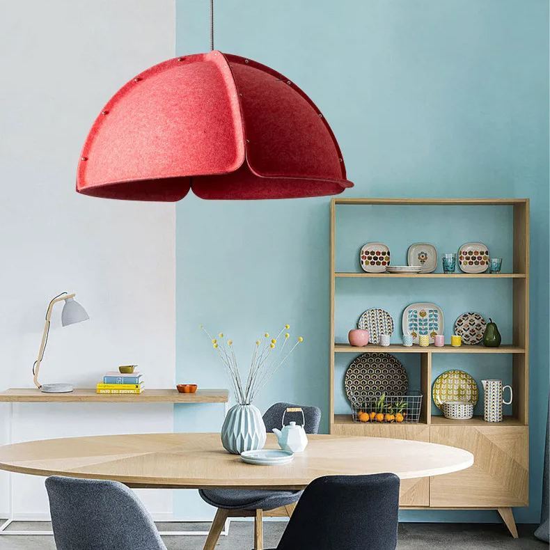 Creative felt semicircle bedroom pendant light-labpiecesign