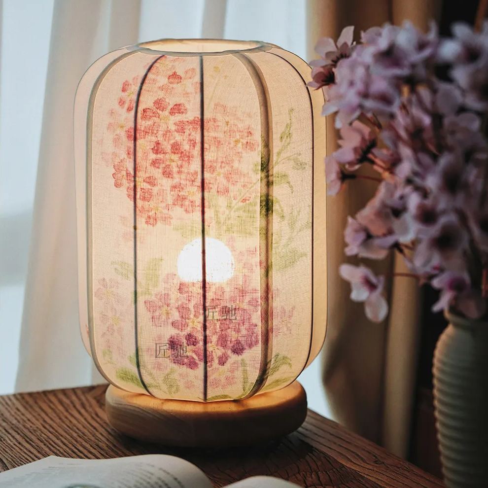 [Copy]New Chinese style table lamp bird print fabric bedroom retro nostalgic table lamp