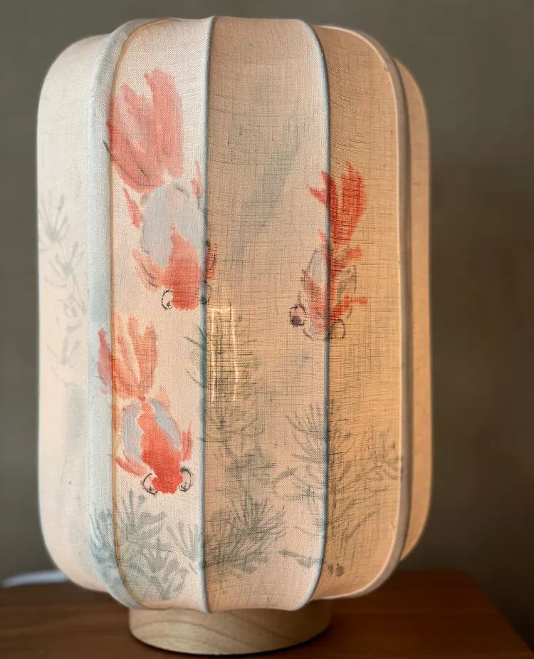 [Copy]New Chinese style table lamp bird print fabric bedroom retro nostalgic table lamp