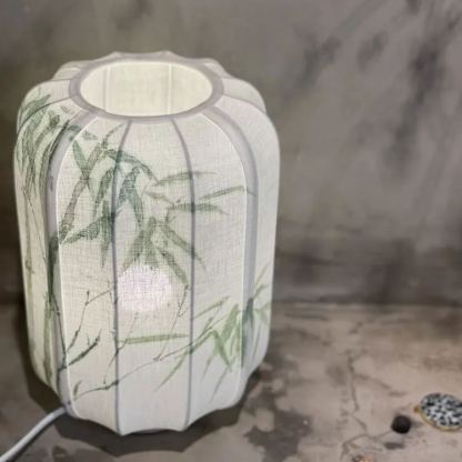 Hand Painted New Chinese style table lamp Remote control dimming ambient light-labpiecesign