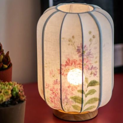 Hand Painted New Chinese style table lamp Remote control dimming ambient light-labpiecesign
