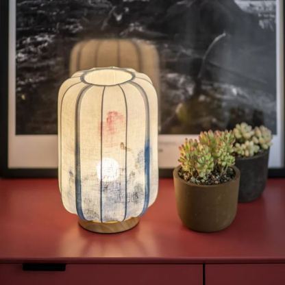 Hand Painted New Chinese style table lamp Remote control dimming ambient light-labpiecesign