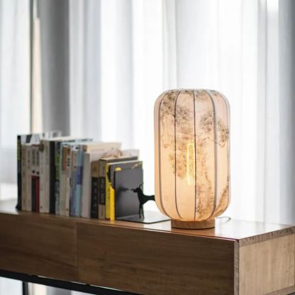 New Chinese style hand painting art table lamp-labpiecesign