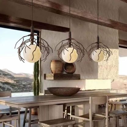 Tree Branch Chandelier Moon Art Pendant Light for Home and Coffee Shop Ambiance-labpiecesign