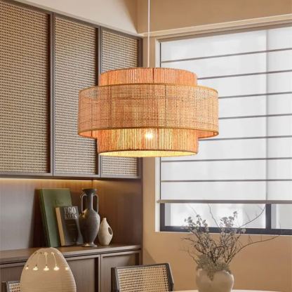 Japanese wabi-sabi style hemp rope pendant light-labpiecesign