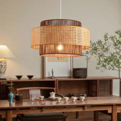Japanese wabi-sabi style hemp rope pendant light-labpiecesign