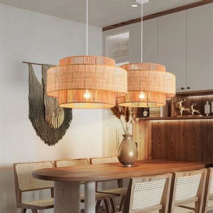 Japanese wabi-sabi style hemp rope pendant light-labpiecesign