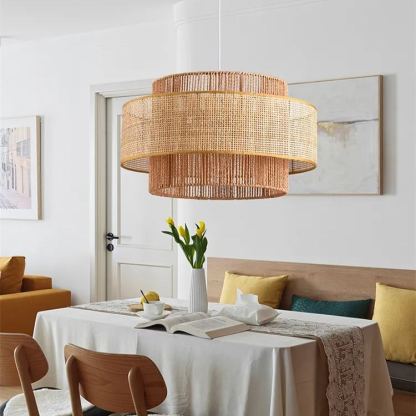 Japanese wabi-sabi style hemp rope pendant light-labpiecesign