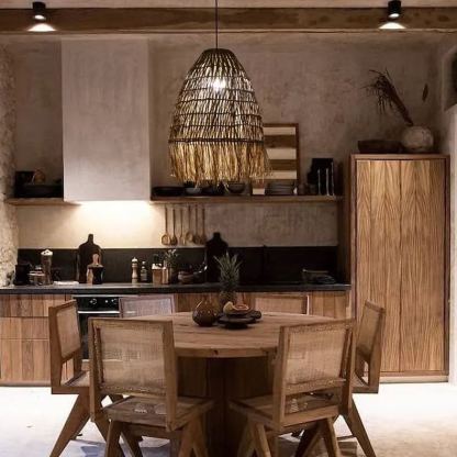 Wabi-sabi style art straw pendant light-labpiecesign