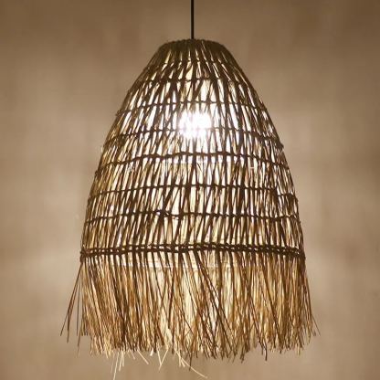 Wabi-sabi style art straw pendant light-labpiecesign