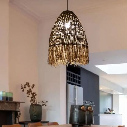 Wabi-sabi style art straw pendant light-labpiecesign