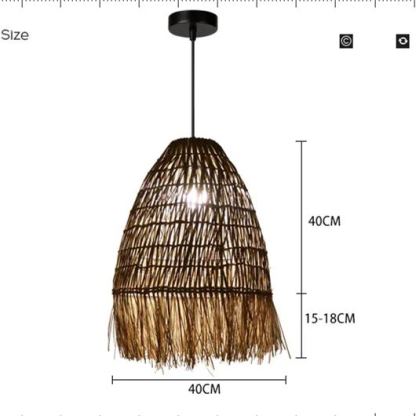 Wabi-sabi style art straw pendant light-labpiecesign