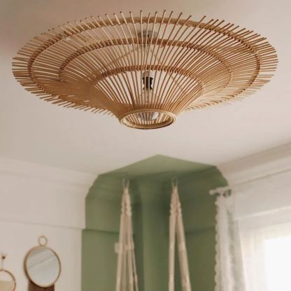 Wabi-sabi Japanese style  Pendant Light Rattan Ceiling Lampshade-labpiecesign