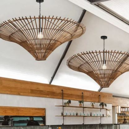 Wabi-sabi Japanese style  Pendant Light Rattan Ceiling Lampshade-labpiecesign