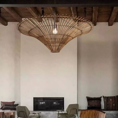 Wabi-sabi Japanese style  Pendant Light Rattan Ceiling Lampshade-labpiecesign