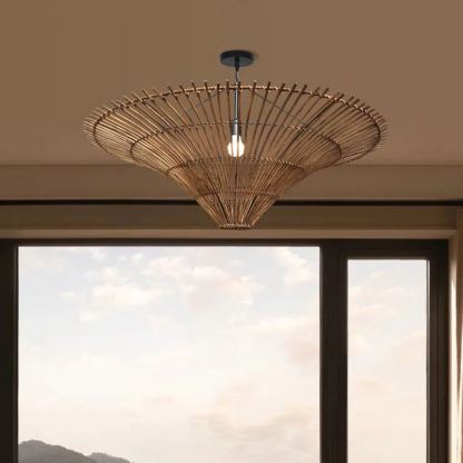 Wabi-sabi Japanese style  Pendant Light Rattan Ceiling Lampshade-labpiecesign