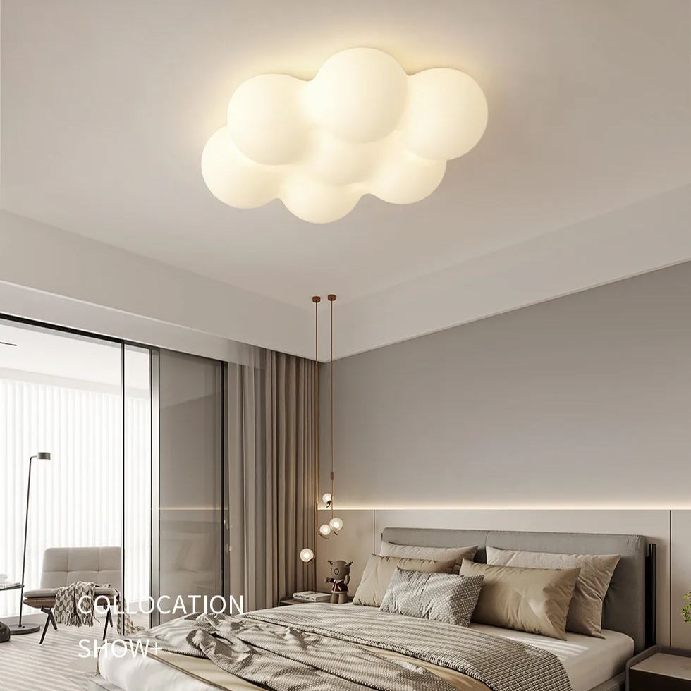 Nordic Minimalist Cream Style LED Cloud Moon Restaurant Light-labpiecesign