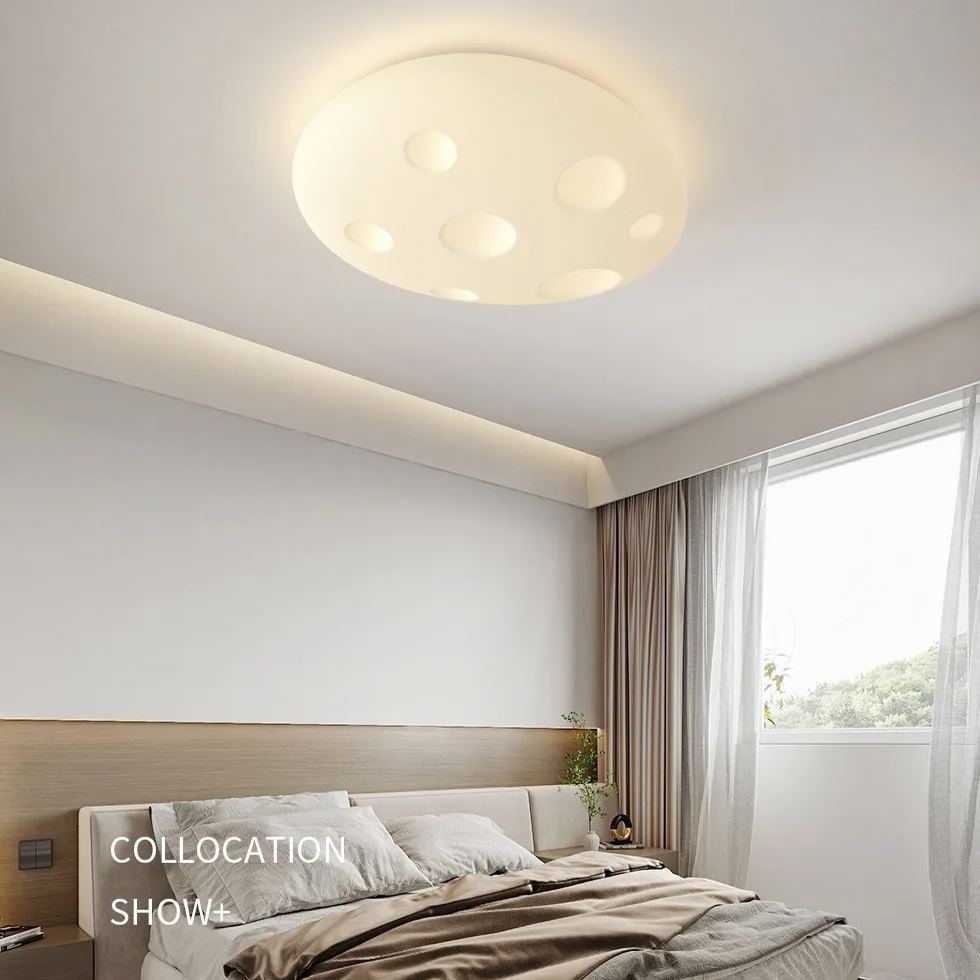 Nordic Minimalist Cream Style LED Cloud Moon Restaurant Light-labpiecesign