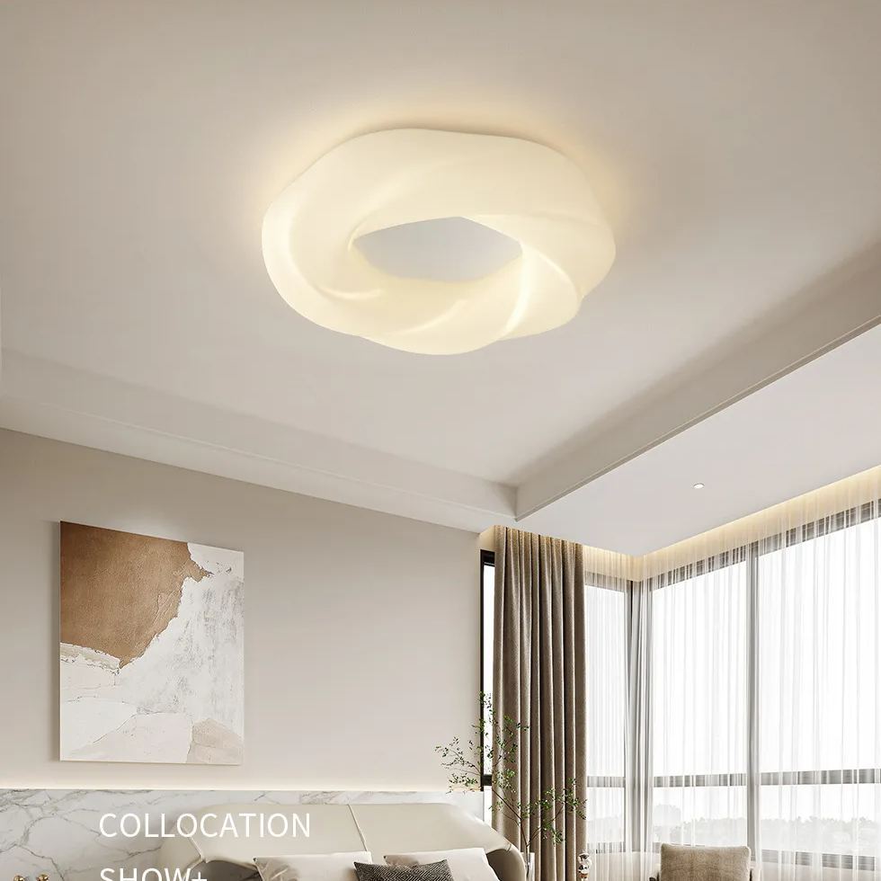 Nordic Minimalist Cream Style LED Cloud Moon Restaurant Light-labpiecesign