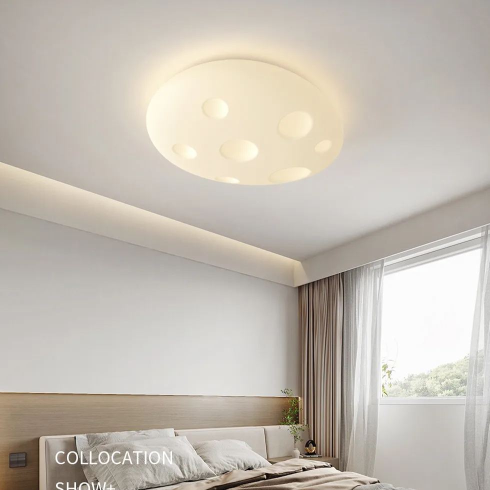 Nordic Minimalist Cream Style LED Cloud Moon Restaurant Light-labpiecesign