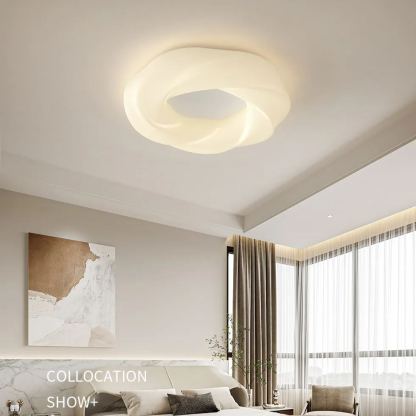 Nordic Minimalist Cream Style LED Cloud Moon Restaurant Light-labpiecesign