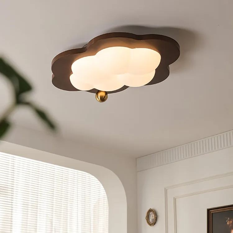 New Chinese style walnut eye protection ceiling lamp-labpiecesign