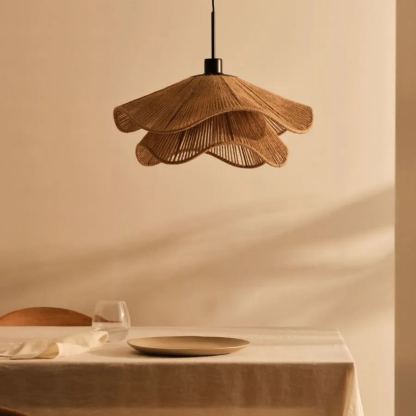 Double layer hemp rope umbrella pendant light-labpiecesign