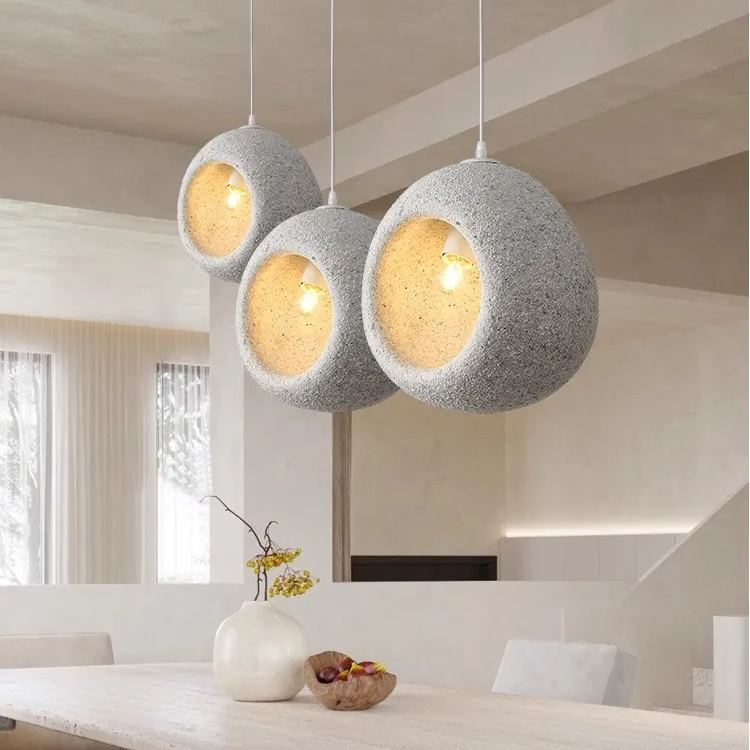 Wabi-sabi style chandelier retro bedside small pendant light-labpiecesign