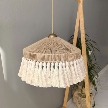Boho rope-wrapped tasseled chandelier-labpiecesign