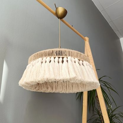 Boho rope-wrapped tasseled chandelier-labpiecesign