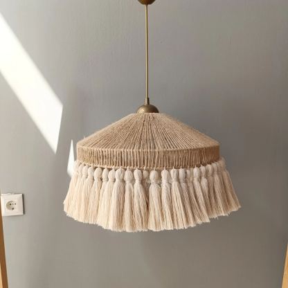 Boho rope-wrapped tasseled chandelier-labpiecesign