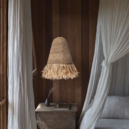 Pastoral style creative raffia straw hanging light shade-labpiecesign